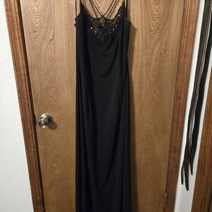 Dave & Johnny Black Maxi Dress with Lace Detail